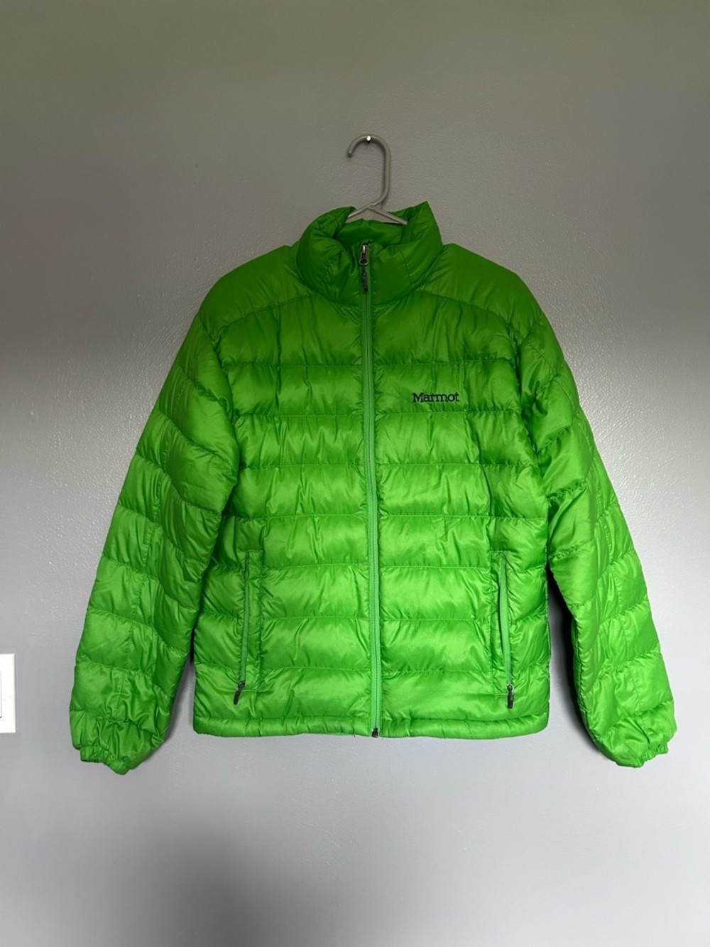 Marmot Bright Green Quilted Down Jacket